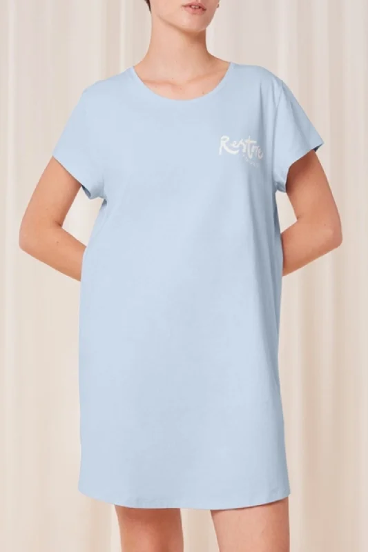 Cotton Nightdress in Blue