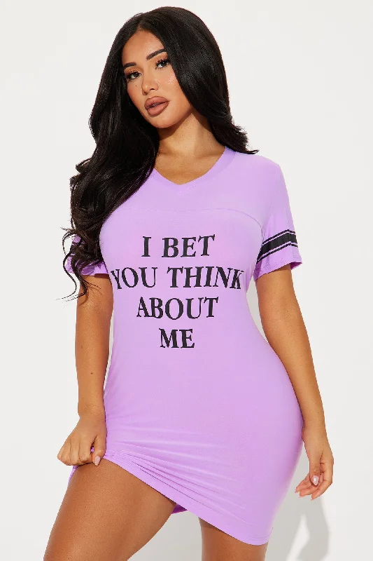 I Bet You Think About Me PJ Sleep Shirt  - Purple