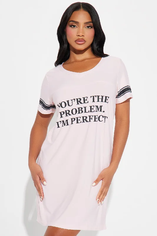 I'm Perfect PJ Sleep Shirt - Blush