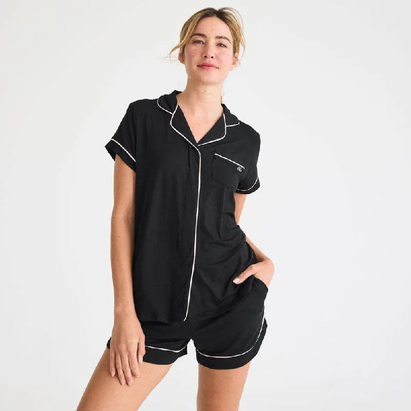 women's onyx modal magnetic classic with a twist short sleeve pajama set