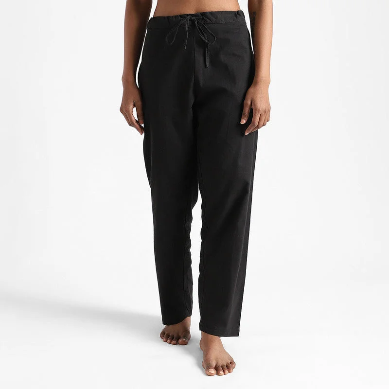 Organic Cotton Pants for Women | Slim Fit | Black