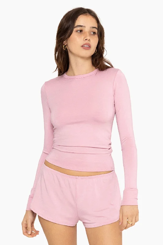 SLEEP JERSEY FITTED LONG SLEEVE - PEONY