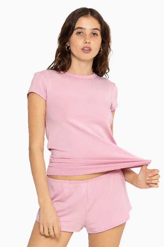 SLEEP JERSEY GIRLFRIEND TEE - PEONY