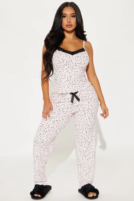 Take A Nap Ribbed PJ Pant Set - Pink