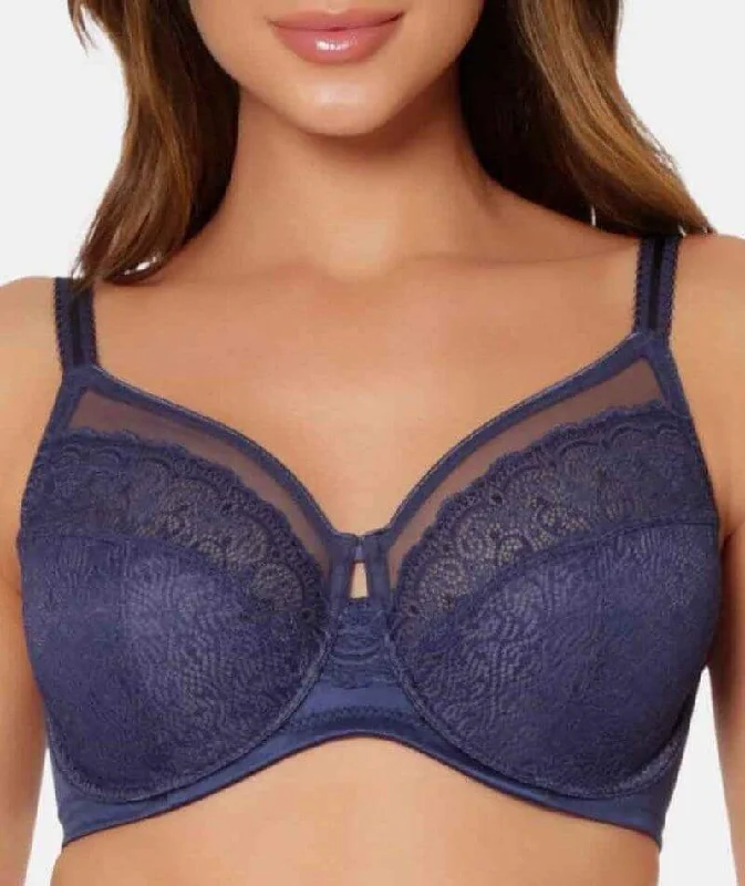 Triumph Sheer Underwired Bra - Navy Blue