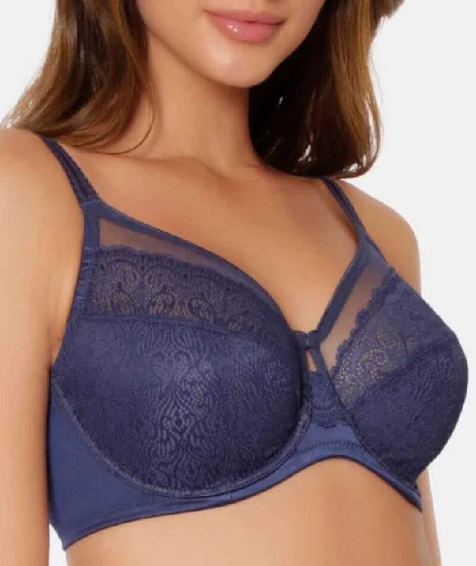 Triumph Sheer Underwired Bra - Navy Blue