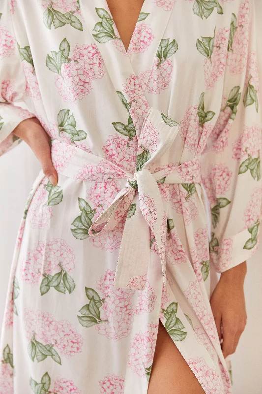 Alice Kimono Robe - Long - Hydrangea Pink