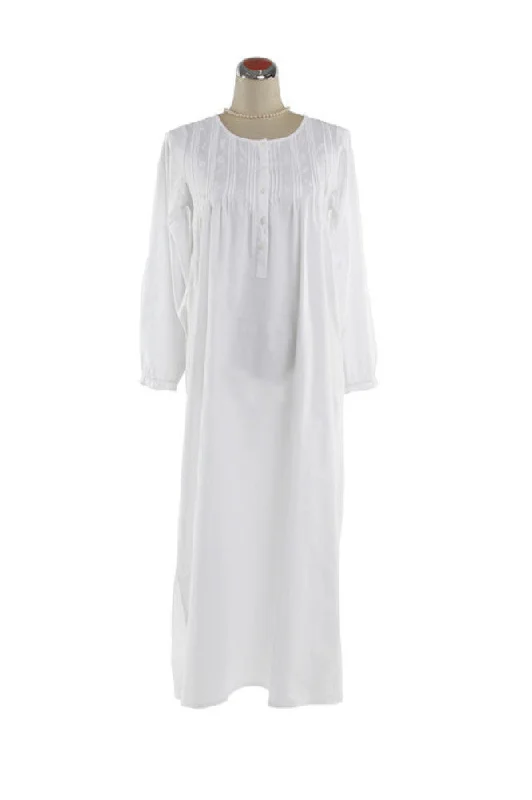 Downton Abbey style cotton nightdress, long sleeves