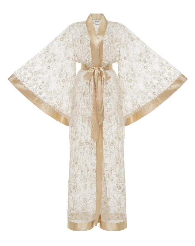 Florence Long Sheer Sexy Lace Robe