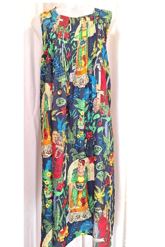 Frida Kahlo Dress - Navy