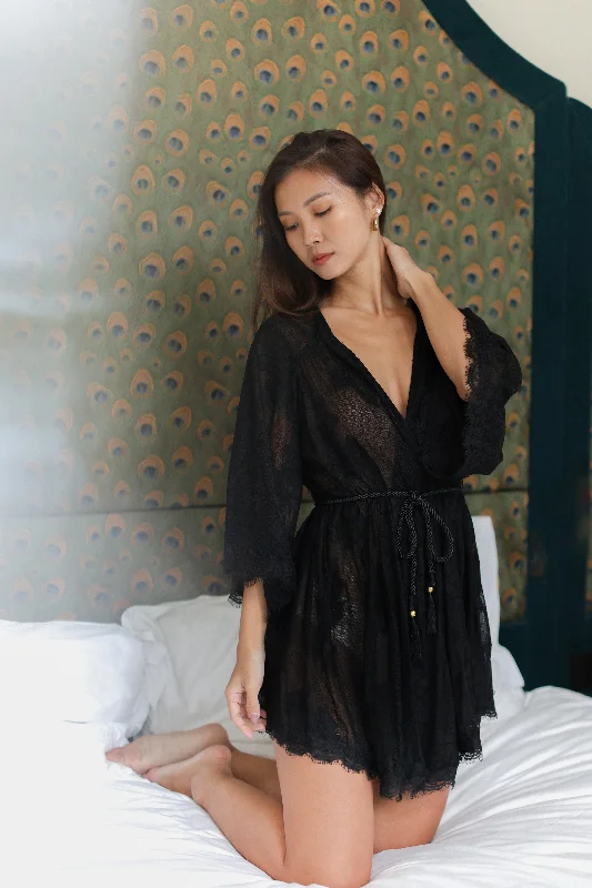 Rosa Lace Kimono (Black)