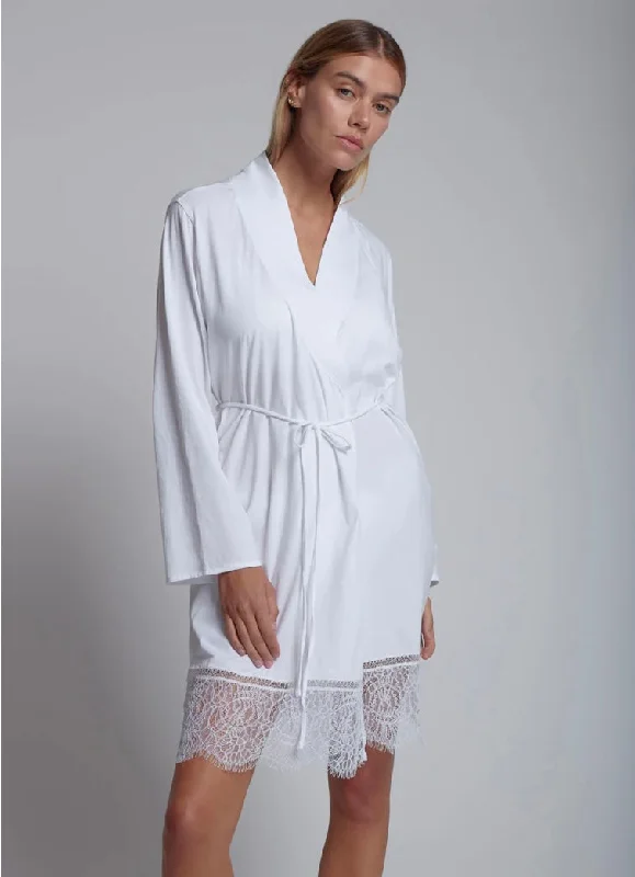 SKIN~ Maggie lace trim robe