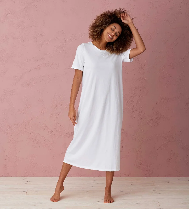 White Maggie 100% Organic Cotton Long Nightie