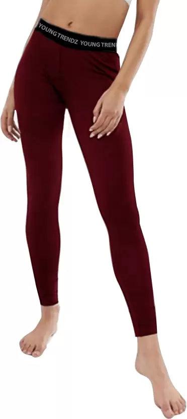 Thermal Tights for Winter Stretchable - Maroon