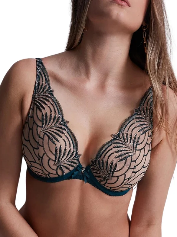 Hypnolove Triangle Plunge Bra - Evergreen