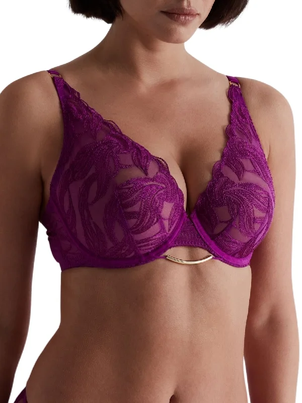 Into The Groove Triangle Plunge Bra - Pink Karma