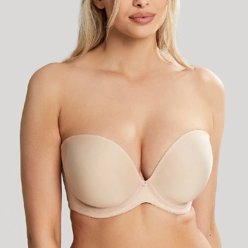 Faith Moulded Plunge Strapless Bra In Latte - Cleo by Panache