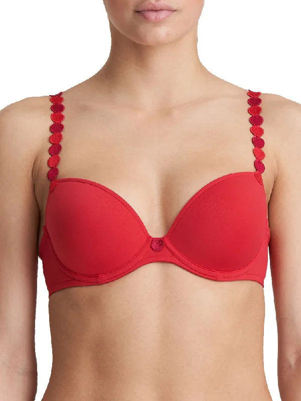 Tom Padded Plunge Bra - Scarlet