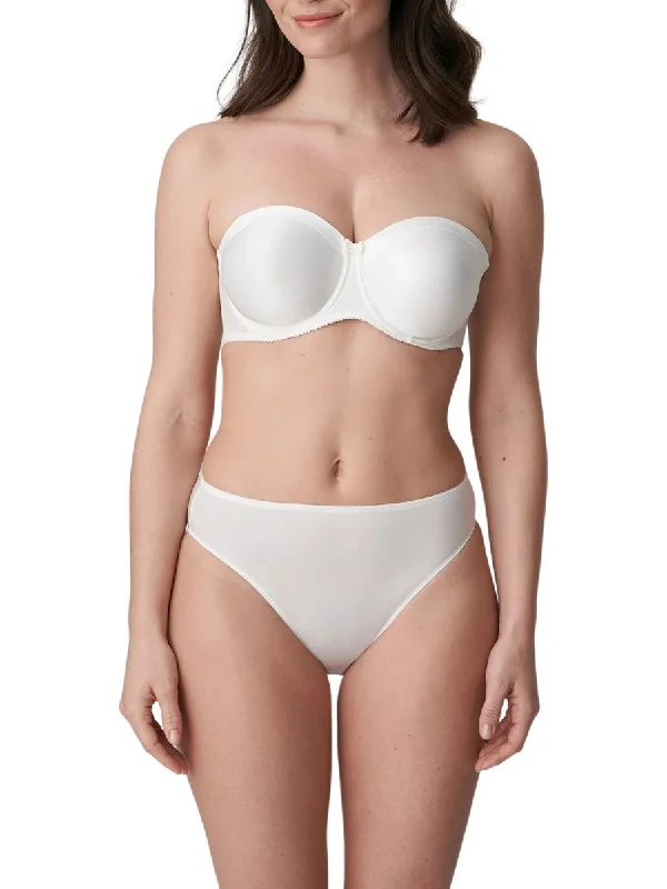 Satin Non Padded Strapless Bra - Natural