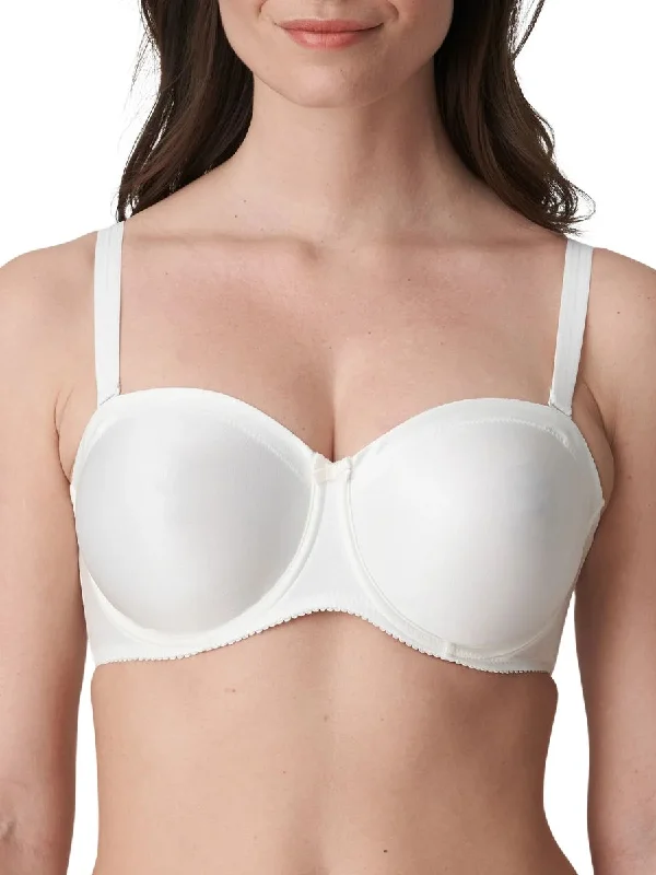 Satin Non Padded Strapless Bra - Natural