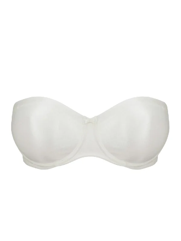 Satin Non Padded Strapless Bra - Natural