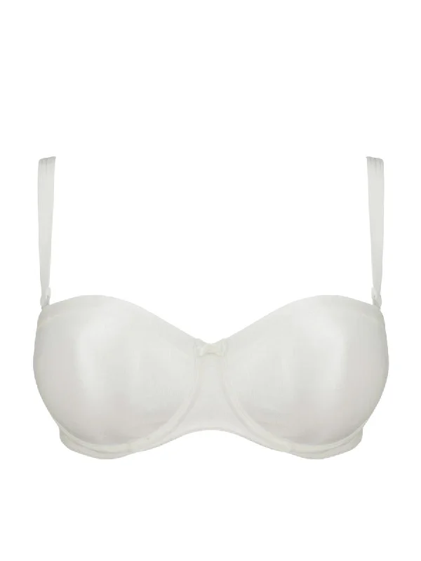 Satin Non Padded Strapless Bra - Natural