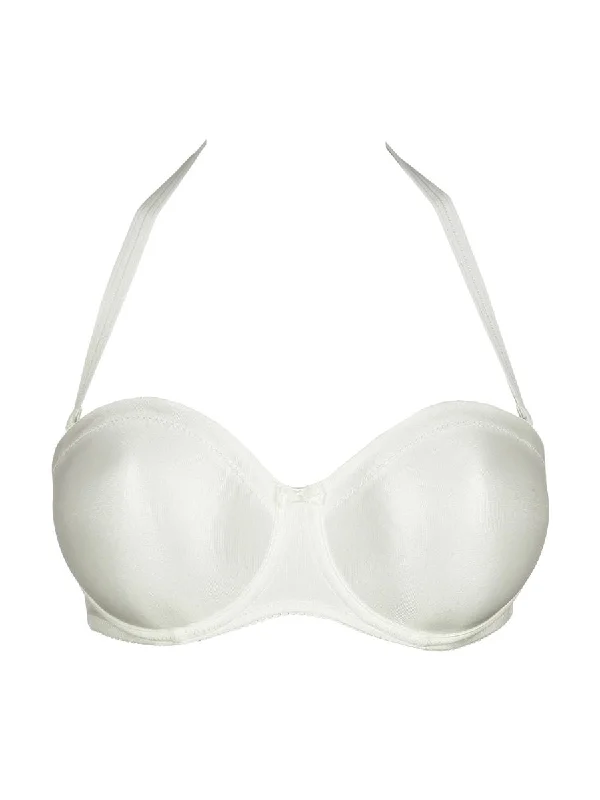 Satin Non Padded Strapless Bra - Natural