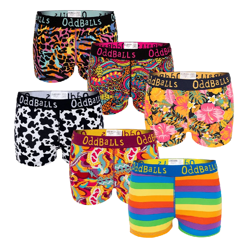 Vibrant Bundle - Ladies Boxer Shorts 6 Pack Bundle