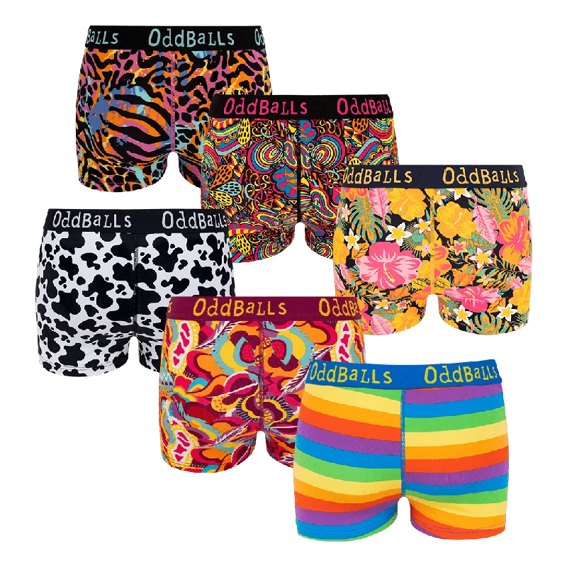 Vibrant Bundle - Ladies Boxer Shorts 6 Pack Bundle