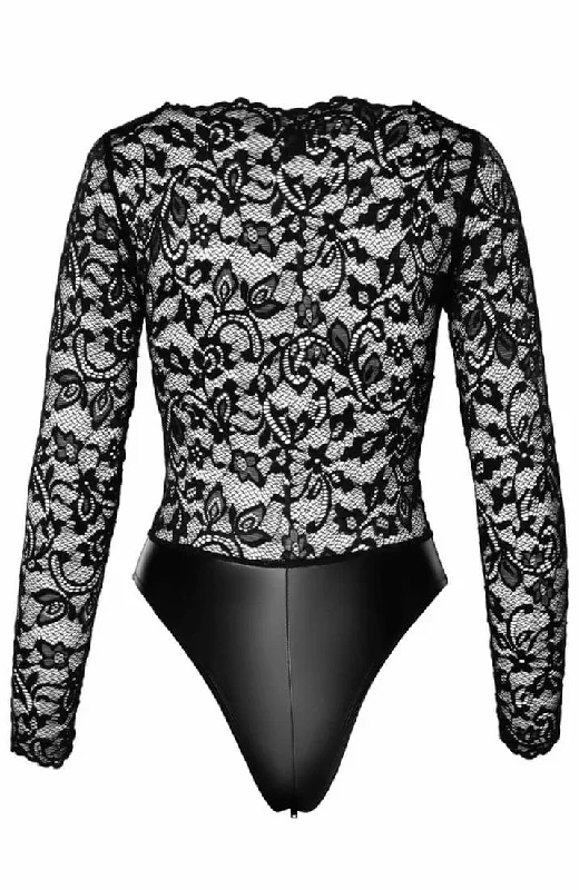 blcka-lace-and-wet-look-bodysuit-lingerie