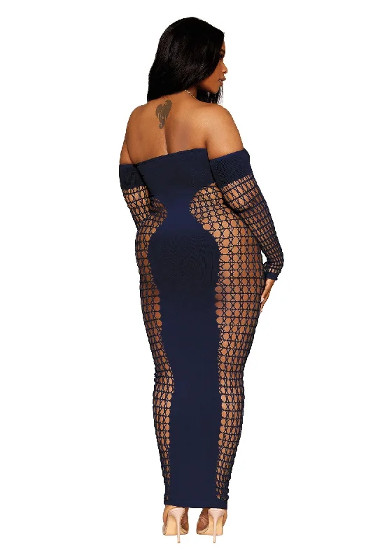 Denim Halter Bodystocking Gown