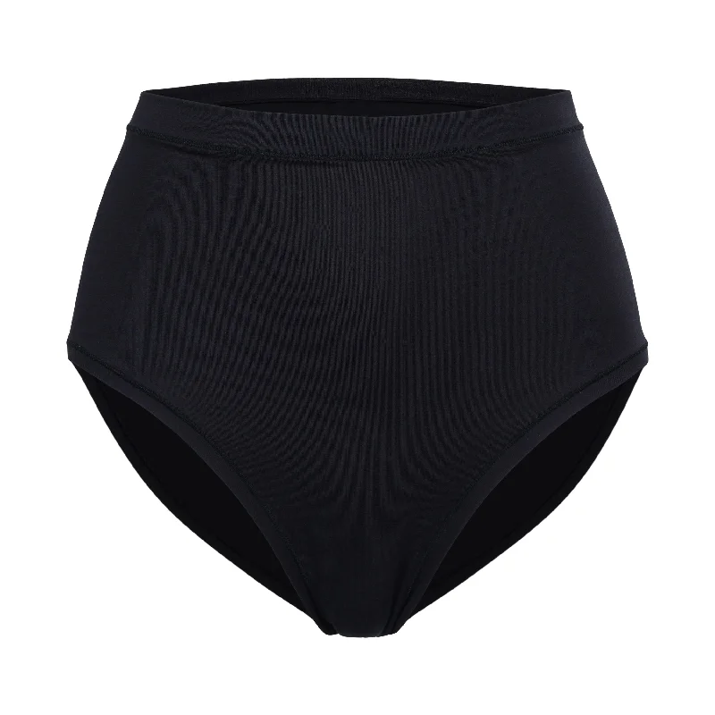 High-Rise Bikini Brief - Bamboo Butter - Black