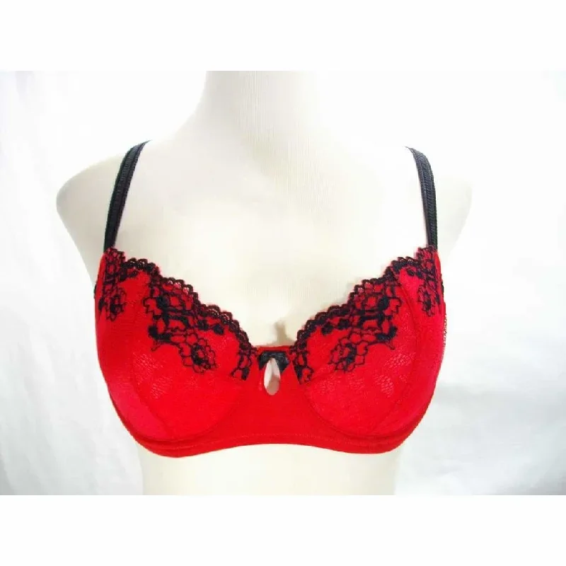 Jezebel 10039 Demeure Unlined Balconette UW Bra 34DDD Red