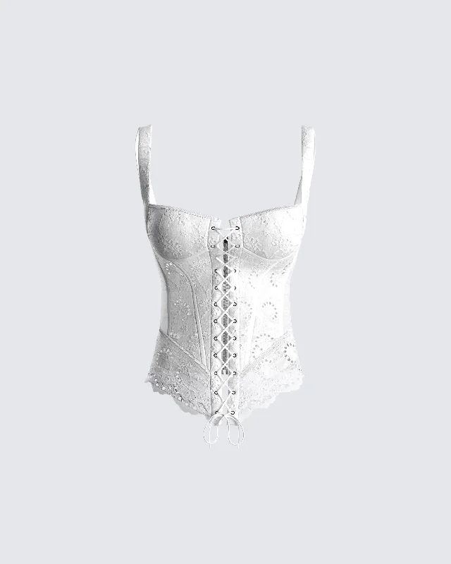 Lyle White Eyelet Corset