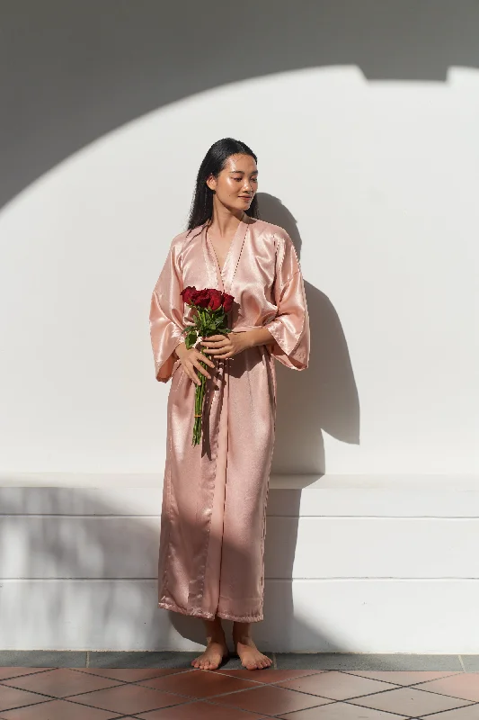 Maxi Silk Robe (Blush Pink)