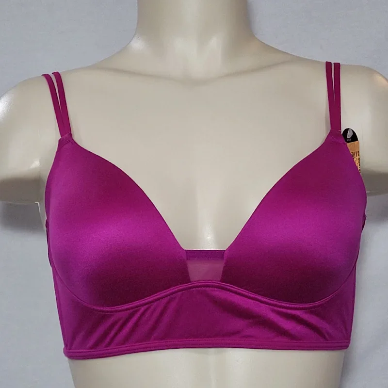 Self Expressions SE1128 Comfort Zone Push-Up Wire Free Bralette 34B Magenta