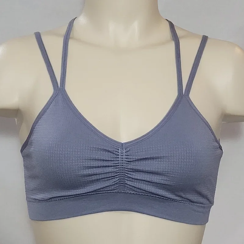 Xhilaration Strappy Back Jacquard Bralette Size SMALL Slate Gray