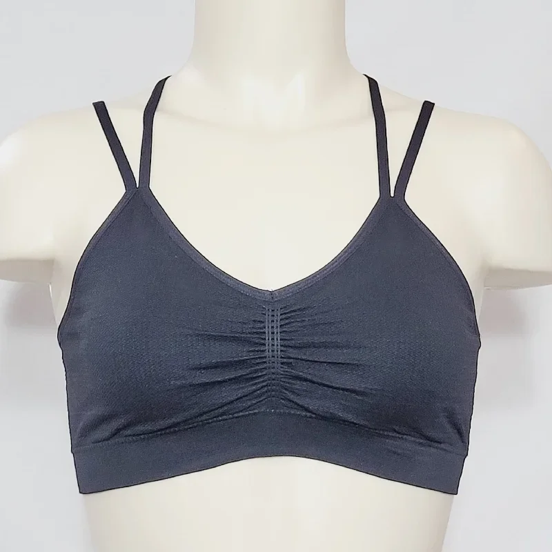 Xhilaration Strappy Seamless Jacquard Bralette Bra Size SMALL Black