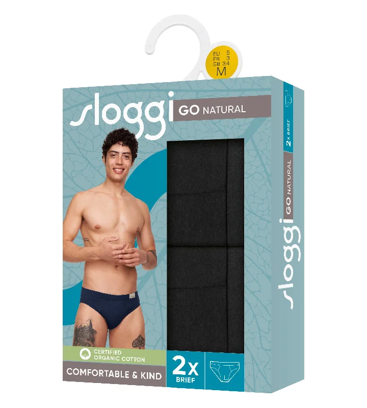 Ανδρικά Σλιπ 2TMX Sloggi Men Go Natural H Brief Black | evaunderwear